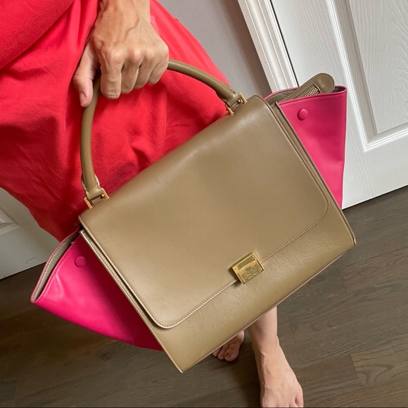 LIKE NEW Celine Trapeze Medium Bicolor Leather Bag - Picture 10 of 16